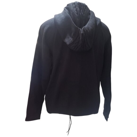 Charlie B Black Hooded Sweater with Pockets & White Trim Sleeves P/S - Picture 4 of 10